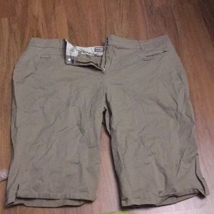 Khaki shorts.